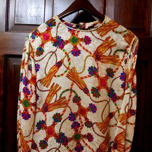Blouse 100 % Silk Long Sleeve Size 12